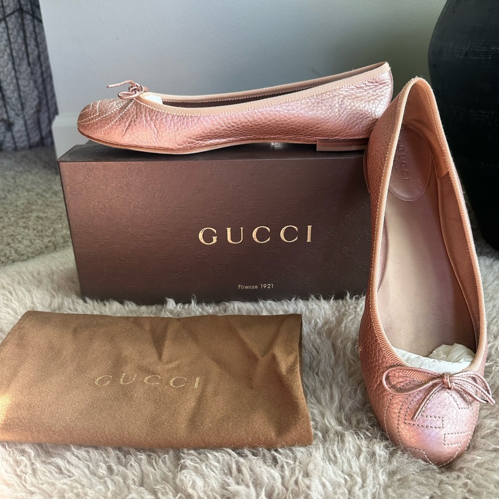 Gucci Soho Logo Pink Ballet Flats